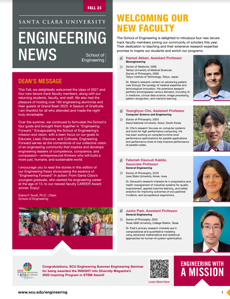 A graphic for the Fall Engineering Newsletter 2023 first page2