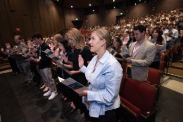 students at swearing in ceremony