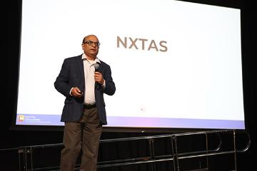 Hari Venkata presenting at Demo Day 2025