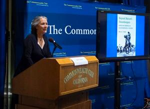 Image of Nancy Unger speaking at the Commonwealth Club of California