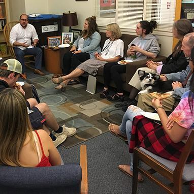 People discussing the victor victim survivor clergy abuse event