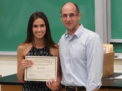 Rae Sesanto and Michael Carrasco, Department Chair; Not pictured:  Kyra McComas