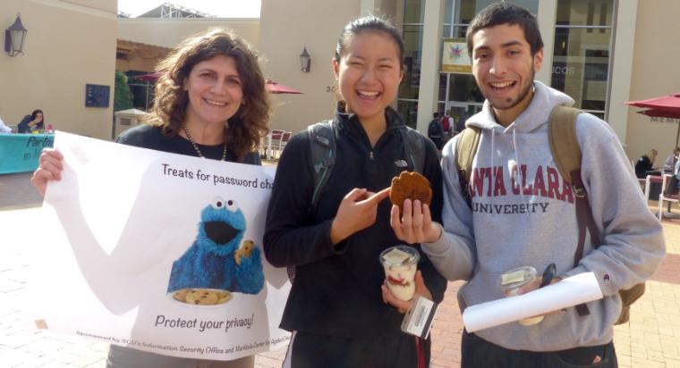 Students change their passwords in exchange for cookies.