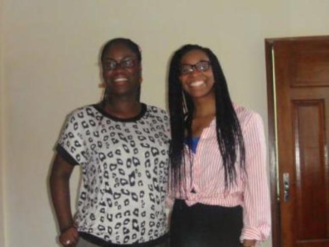 Jasmine at the Ministry of Health with her boss, the Director of Maternal Health