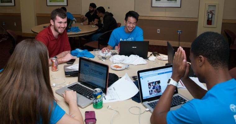 Students during the annual BroncoHack hackathon