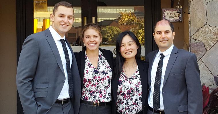 Four MBA students who participated in the 2018 IFAMA Case Competition in Argentina. image link to story