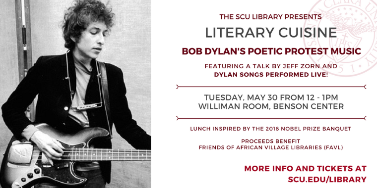 Literary Cuisine on May 30 from 12-1 pm in the Williman Room, Benson Center