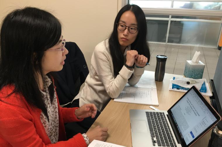 From left, Yuhong Liu and Yu Wang image link to story