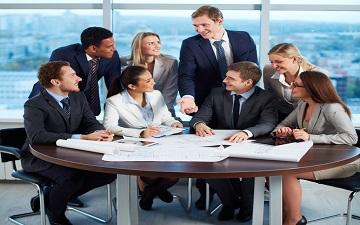 People in an organization working together