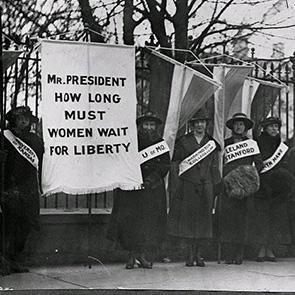 Women picketing for suffrage