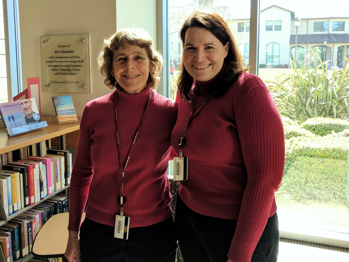 SCU Librarians were matching in red for International Women's Day